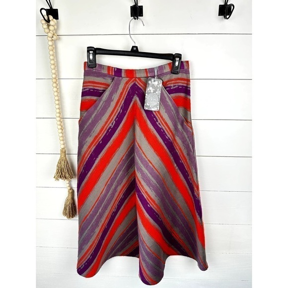 NEW Eva Franco Unique Sample Midi Skirt w/Pockets! Size 4 - Picture 1 of 8